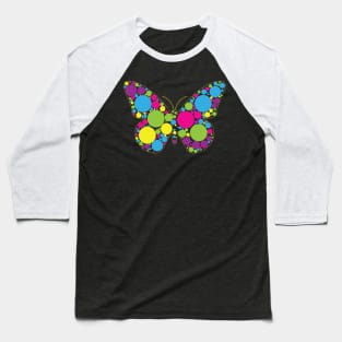 Rainbow Polka Dot Colorful Buterfly Dot Mandala Art Dot Day Baseball T-Shirt